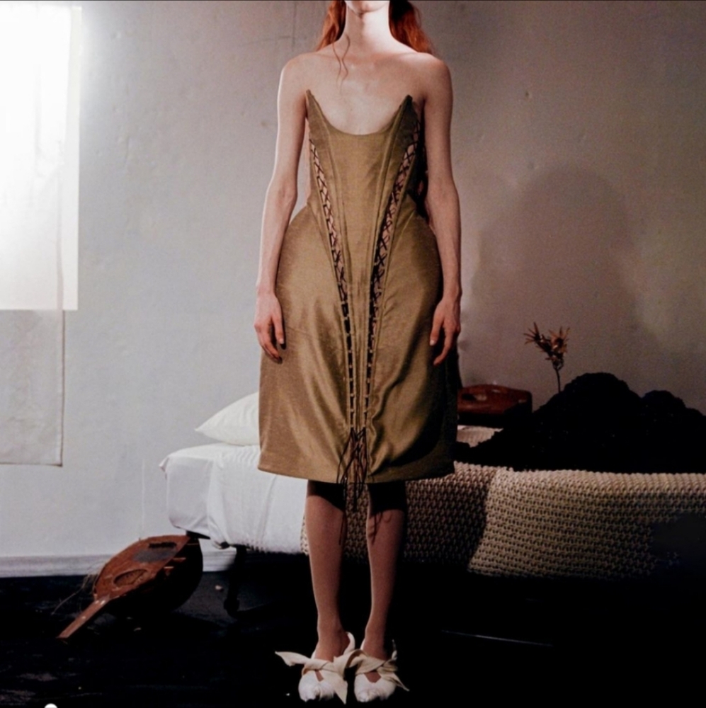 ZOE GUSTAVIA ANNA WHALEN stomacher gown corset dress small